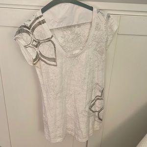 White shirt with flower print